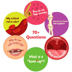 Skillmatics blood circulation card shows heart and vessels with simple diagrams.