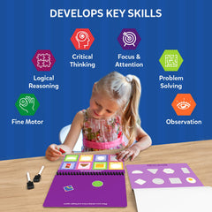 Skillmatics Busy Book features 16 themes like alphabets, numbers, emotions, and seasons.