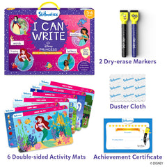 Skillmatics Disney Princess writing mats back view with themed activities for kids