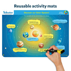 Skillmatics dry erase markers provide erasable writing on mats for repeated use