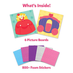 Skillmatics princesses picture board with foam stickers for imaginative play.