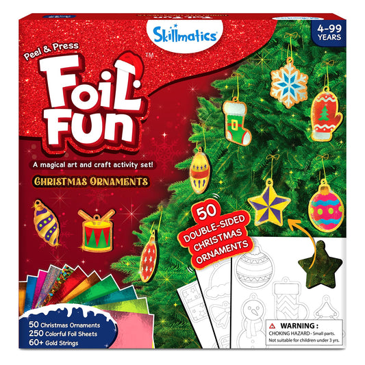 Skillmatics Foil Fun Christmas ornaments set for festive tree decorating and creative play.