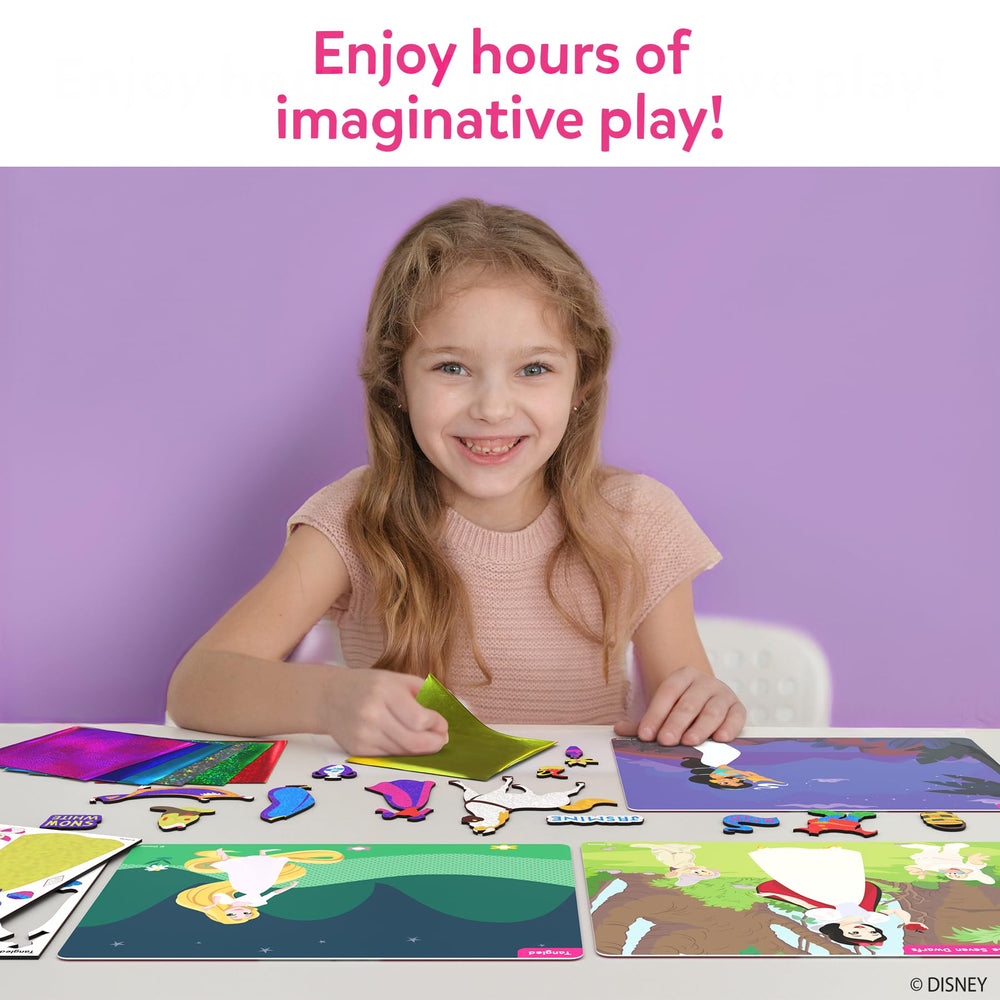 Skillmatics Foil Fun Disney Princess finished boards reveal completed magical princess scenes.
