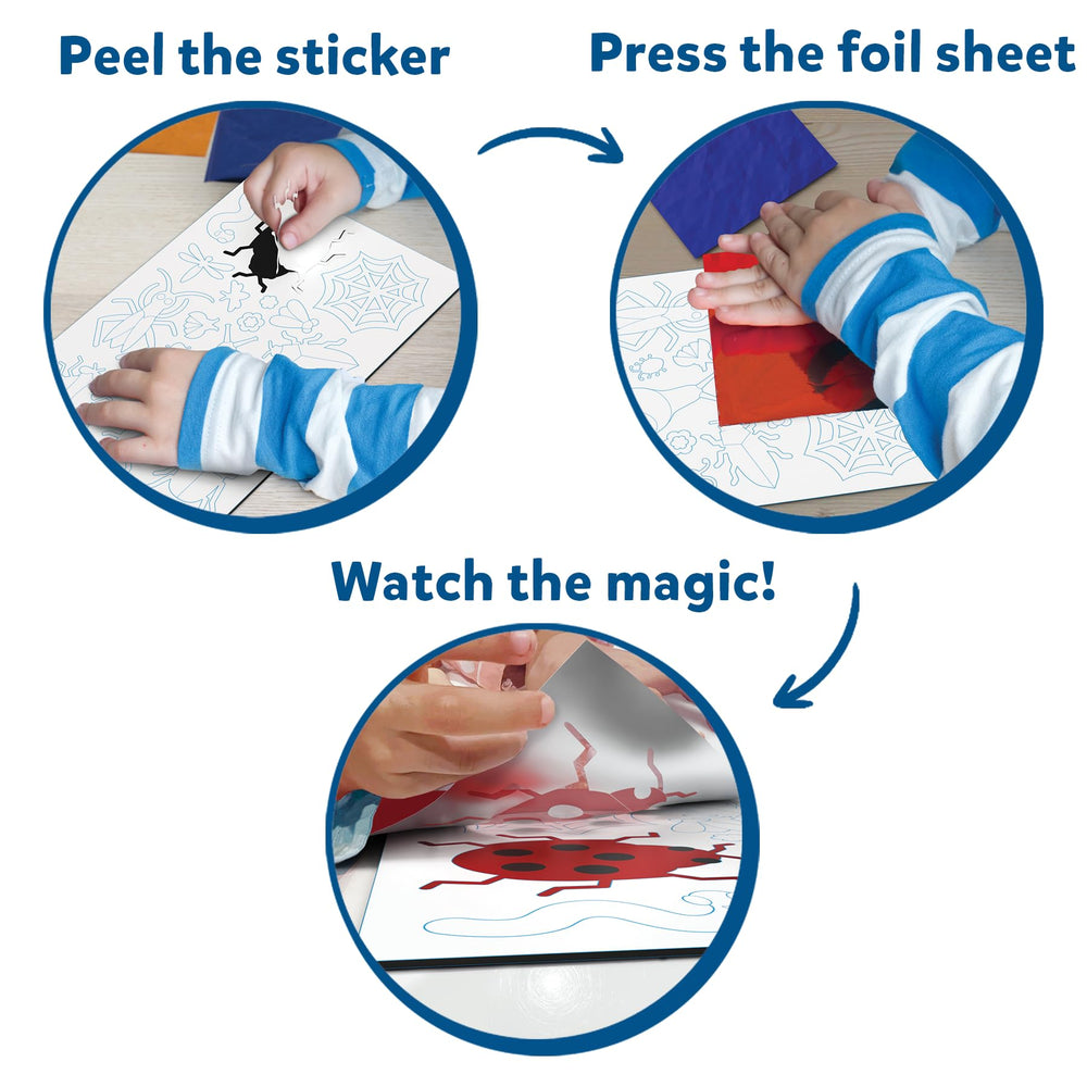 Skillmatics Foil Fun: instruction manual guides easy, mess-free crafting.