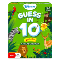 Skillmatics Guess in 10 Animal Kingdom card shown for engaging family play