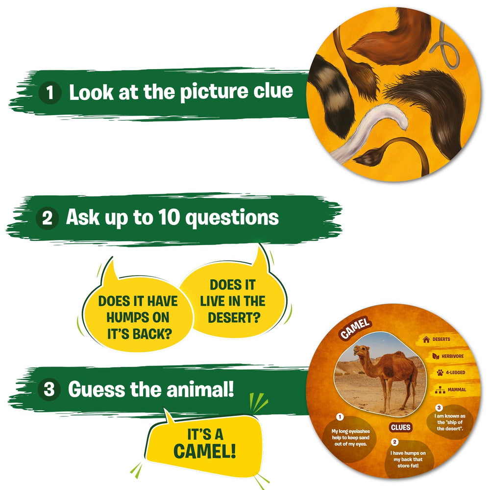 Skillmatics Guess in 10 Animal Picture Clues compact tin for travel-friendly play.