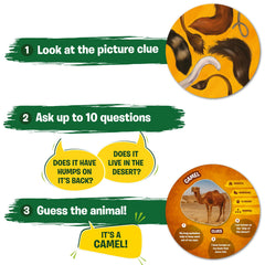 Skillmatics Guess in 10 Animal Picture Clues compact tin for travel-friendly play.