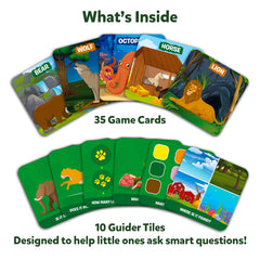 Skillmatics Guider Tiles illustrating question-guided learning for preschoolers