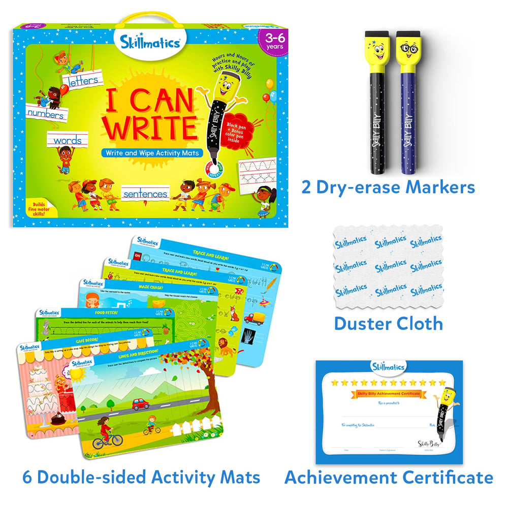 Skillmatics I Can Write dual pens enabling smooth erasable practice