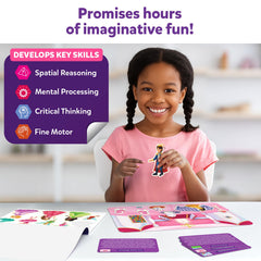 Skillmatics kids build scenes to enhance language development during play