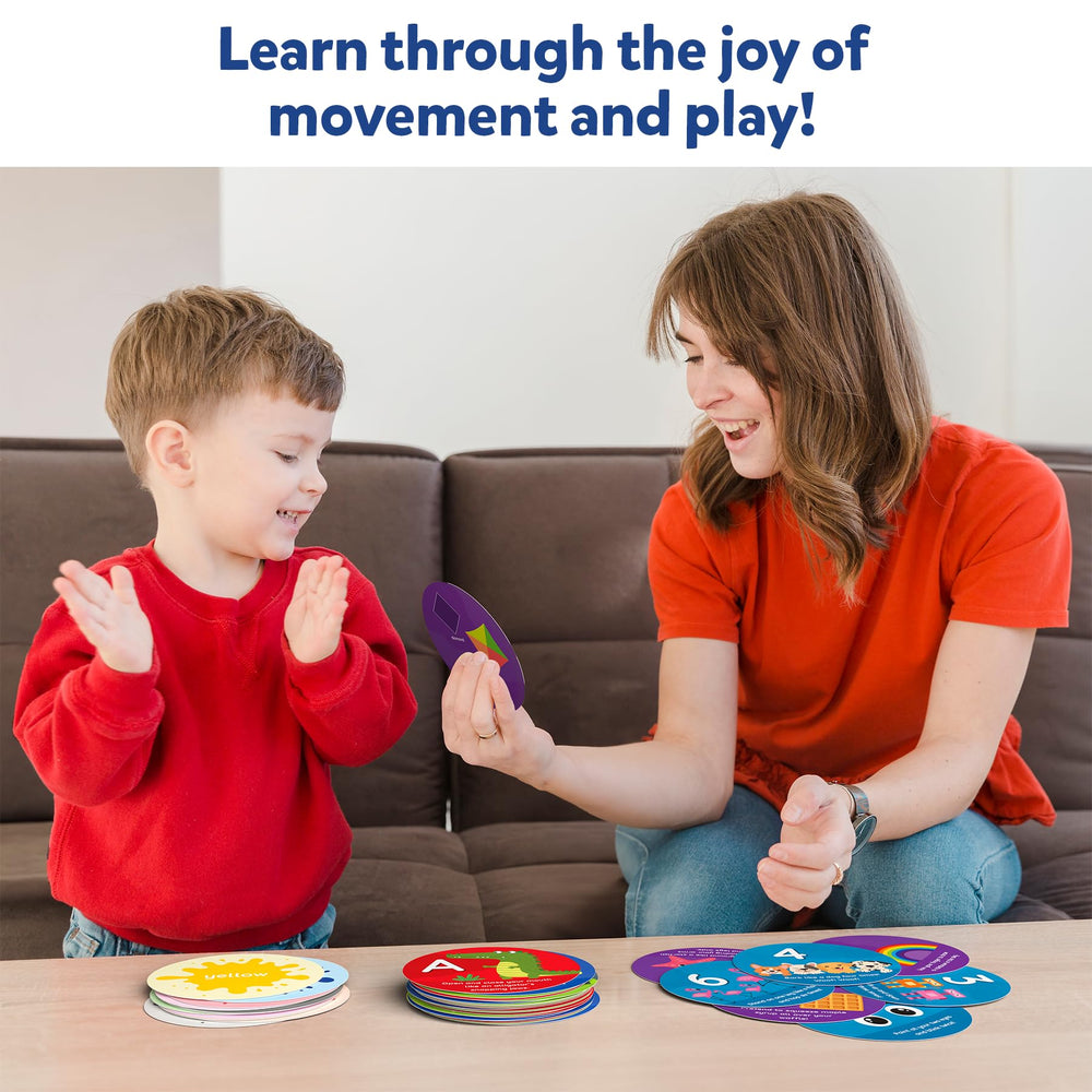 Skillmatics Jump & Learn colors card enhances color recognition through playful actions.