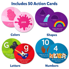 Skillmatics Jump & Learn numbers card supports counting practice with bright visuals.