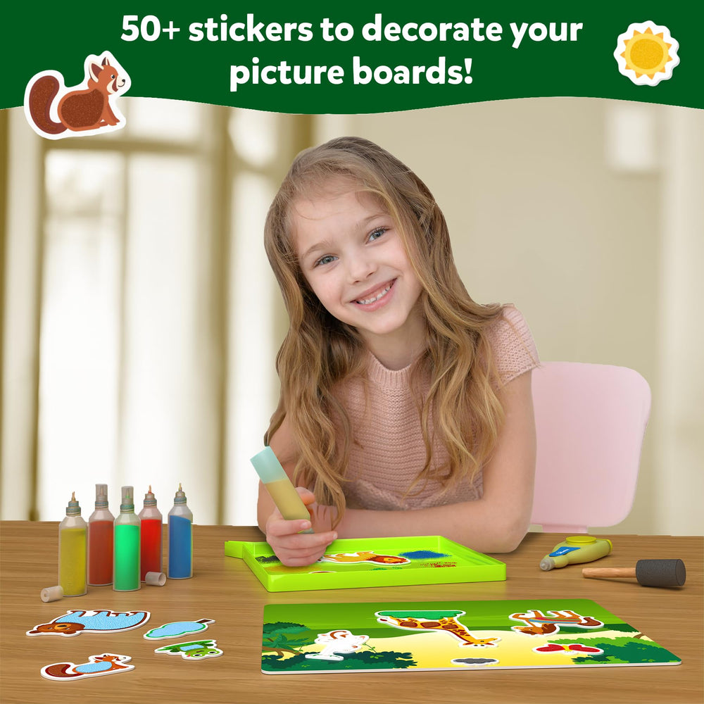Skillmatics rainbow pen adds shimmering details to stickers.