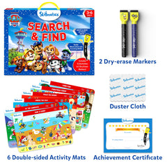 Skillmatics PAW Patrol scene featuring Marshall enhances focus during a bright finding challenge