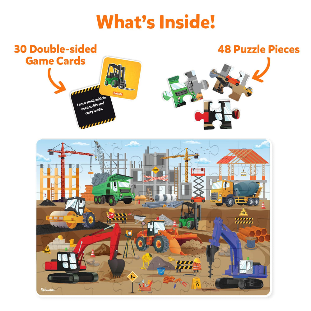 Skillmatics Piece & Play construction cards with bright visuals for problem-solving play.