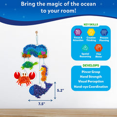 Skillmatics Poke-in Art included string to hang a colorful underwater mobile.