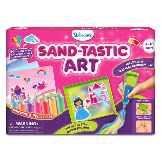 Skillmatics sand art unicorn sticker board for imaginative play.