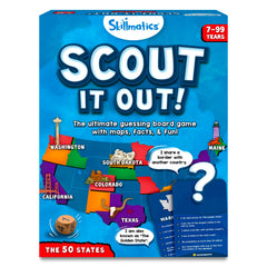 Skillmatics Scout It Out map for geography learning and family play.