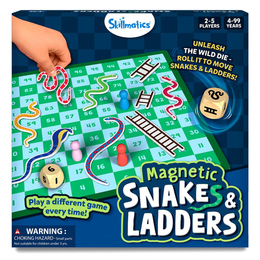 Skillmatics Snakes & Ladders magnetic board for customizable playfield during family sessions
