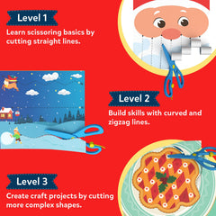 Skillmatics Snip Snip cutting activities spread across progressive levels for growing skills