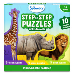 Skillmatics Step by Step Puzzles wild-animals-collection supports focused play and early learning.