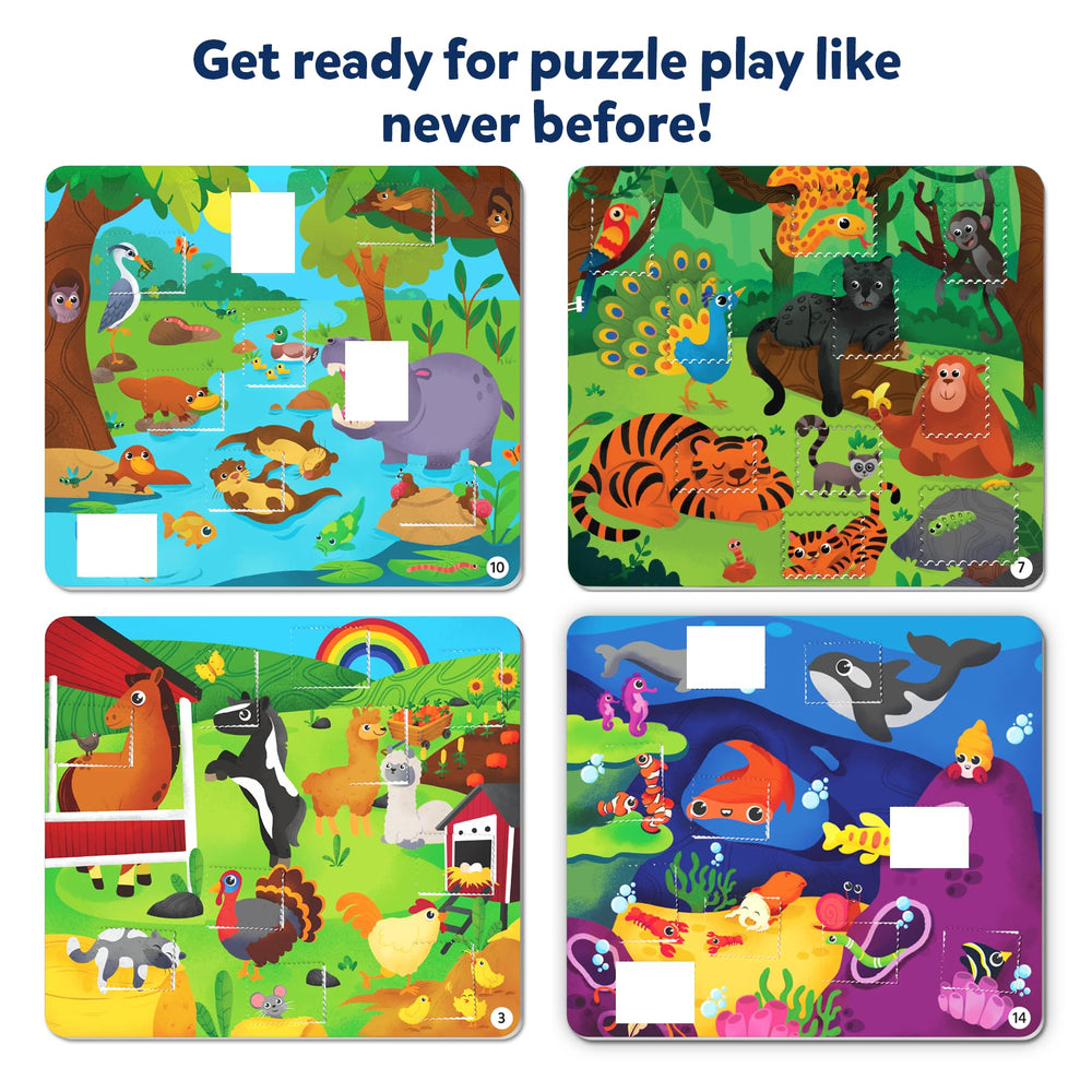 Skillmatics Tape It puzzle sequence 1 to 16, guiding logical problem solving