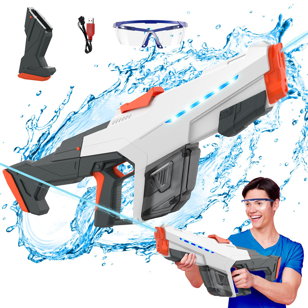 Skirfy electric water gun in full-body action for outdoor battles with colorful lights