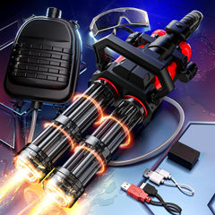 Skirfy Gatling water gun dual-barrel rotation for high-intensity battles.