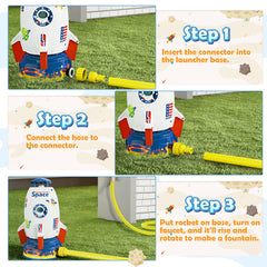 Skirfy Sprinkler Rocket Launcher adjustable height up to 6.9 feet.