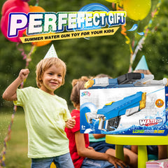 Skirfy water gun with colorful light effects enhances playtime.