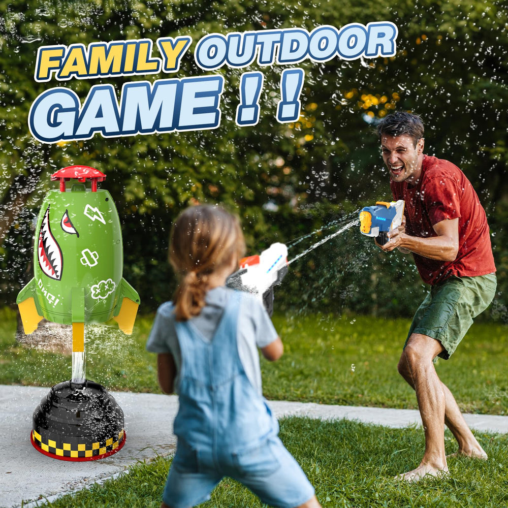 Skirfy water gun designed for family summer fun outdoors.