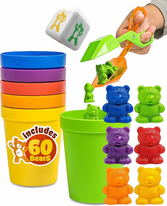 Skoolzy Counting Bears set bears: colorful bears for early counting and color recognition practice.
