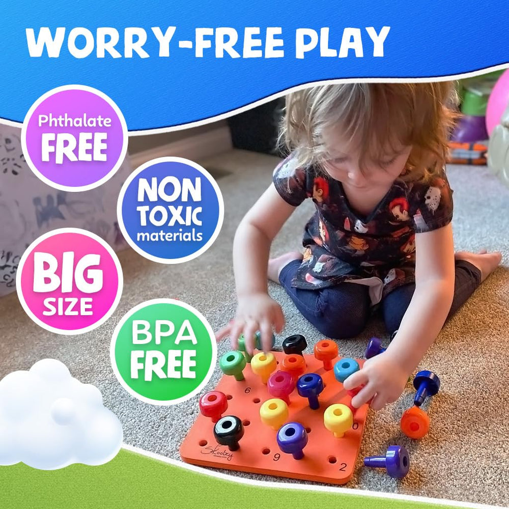 Skoolzy dice included to support early math games and play ideas.
