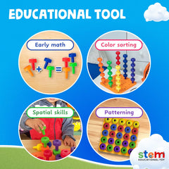 Skoolzy peg board foam panel shown for a safe learning surface.