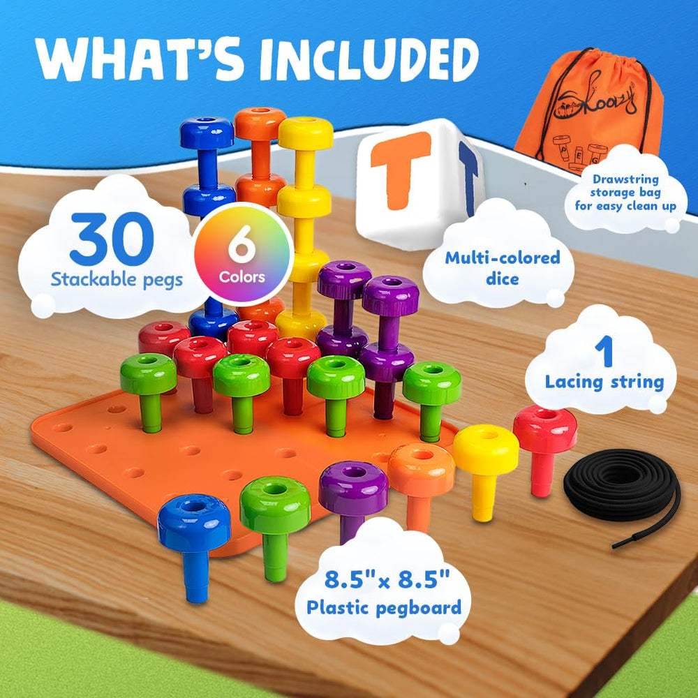 Skoolzy Peg Board Set Montessori-inspired learning through tactile play.