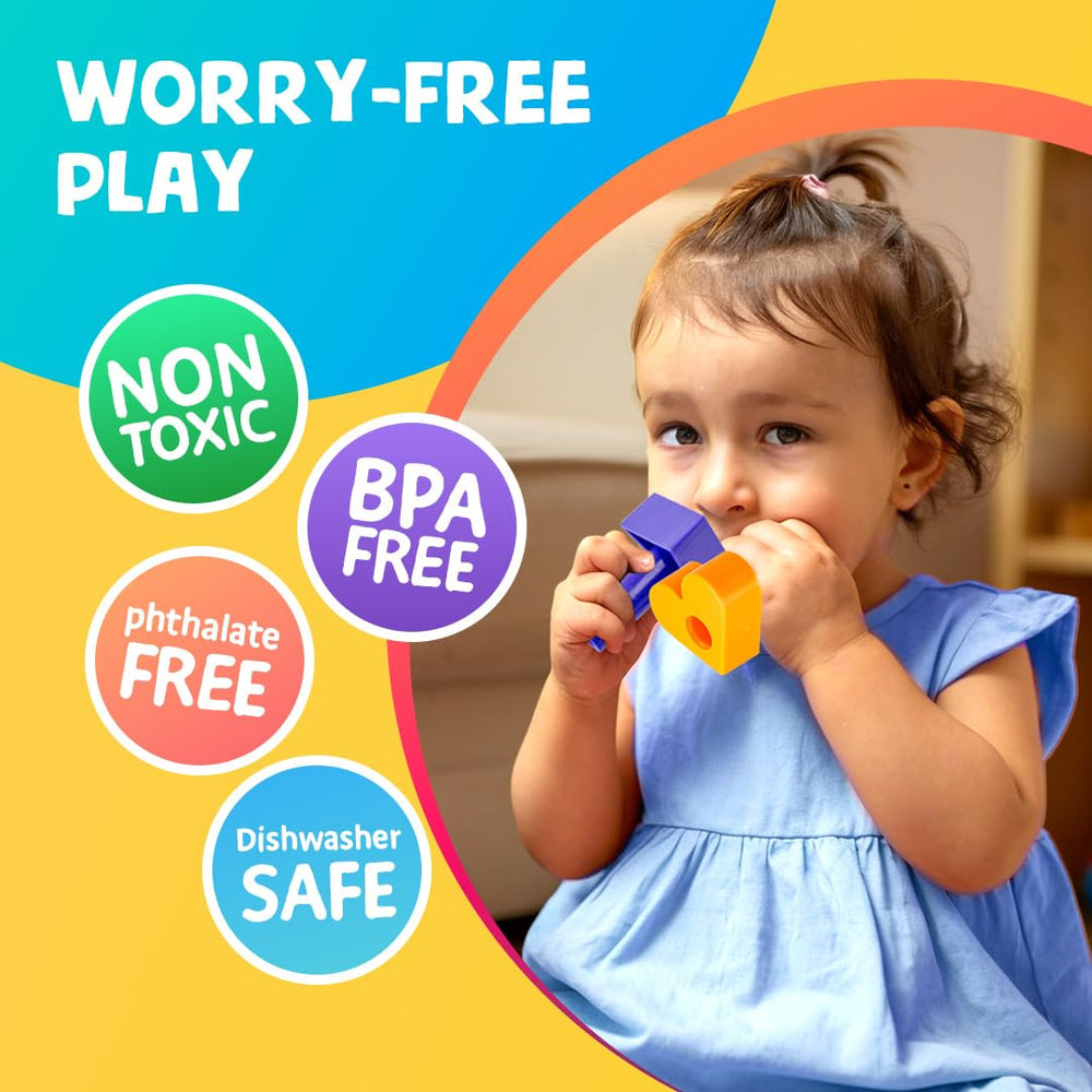 Skoolzy Peg Board Set supports STEM-inspired, hands-on activities for 2-plus years.
