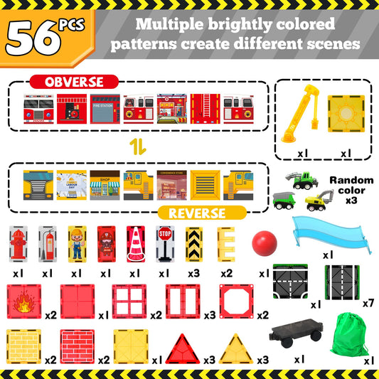 SKTMYY magnetic tiles building assembly encourages creative construction and problem solving.