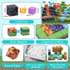 SKTMYY patterned blocks featuring dinosaurs and lava for storytelling.