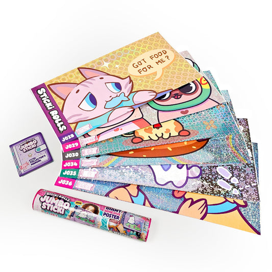 Sky Castle Sticki Rolls jumbo capsule with holographic foil art for bright wall decor.