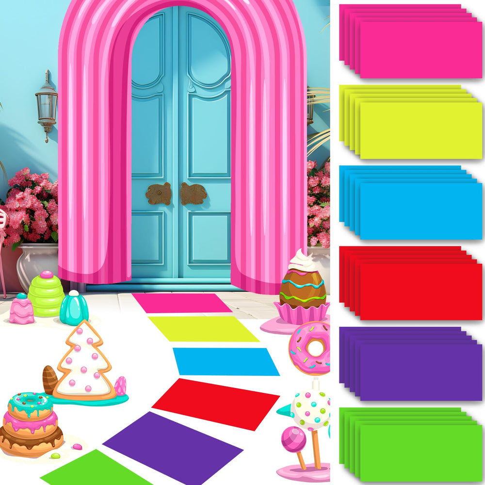 Skyygemm candy land floor stickers create vivid party runways for candy-themed events