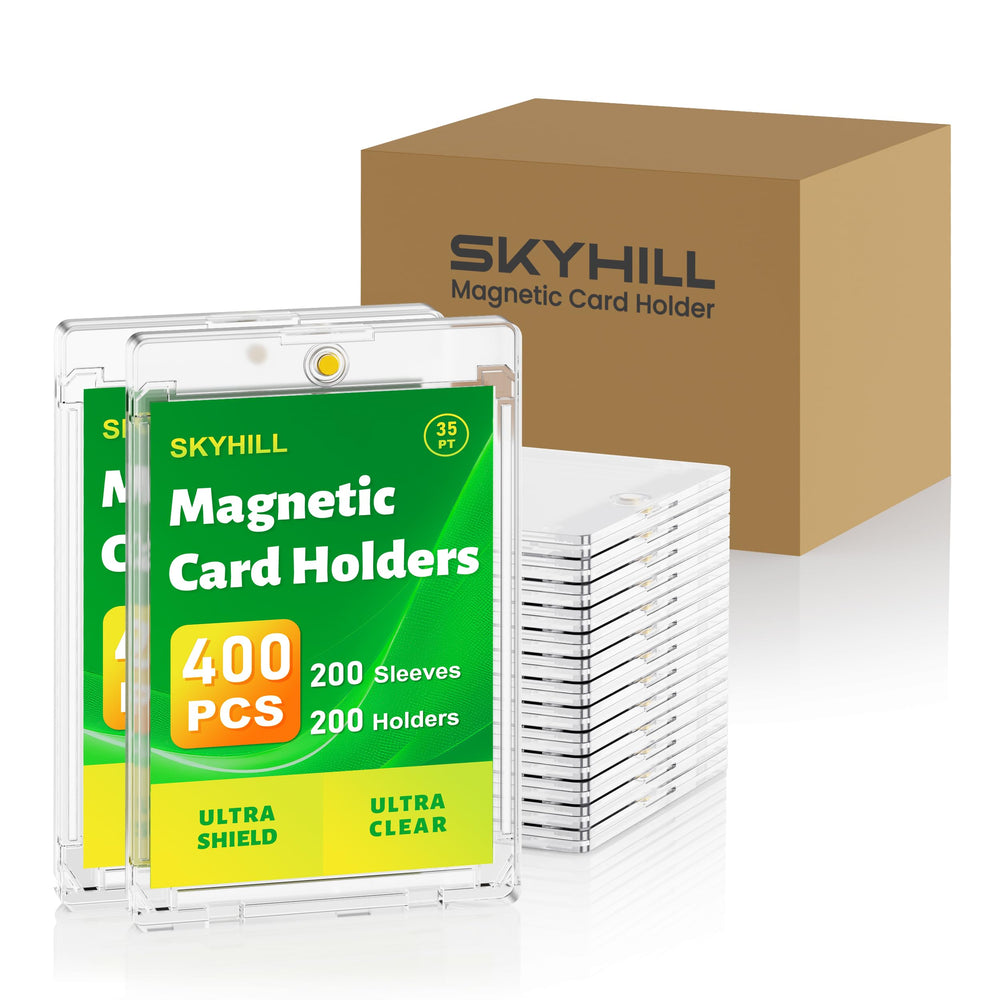 Skyhill magnetic card holders reveal clear card art with durable protection