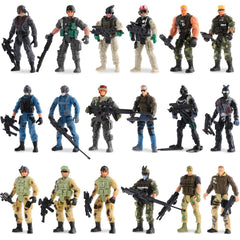 Skylety 18 Pcs Special Forces Army Men collection for imaginative play and display.