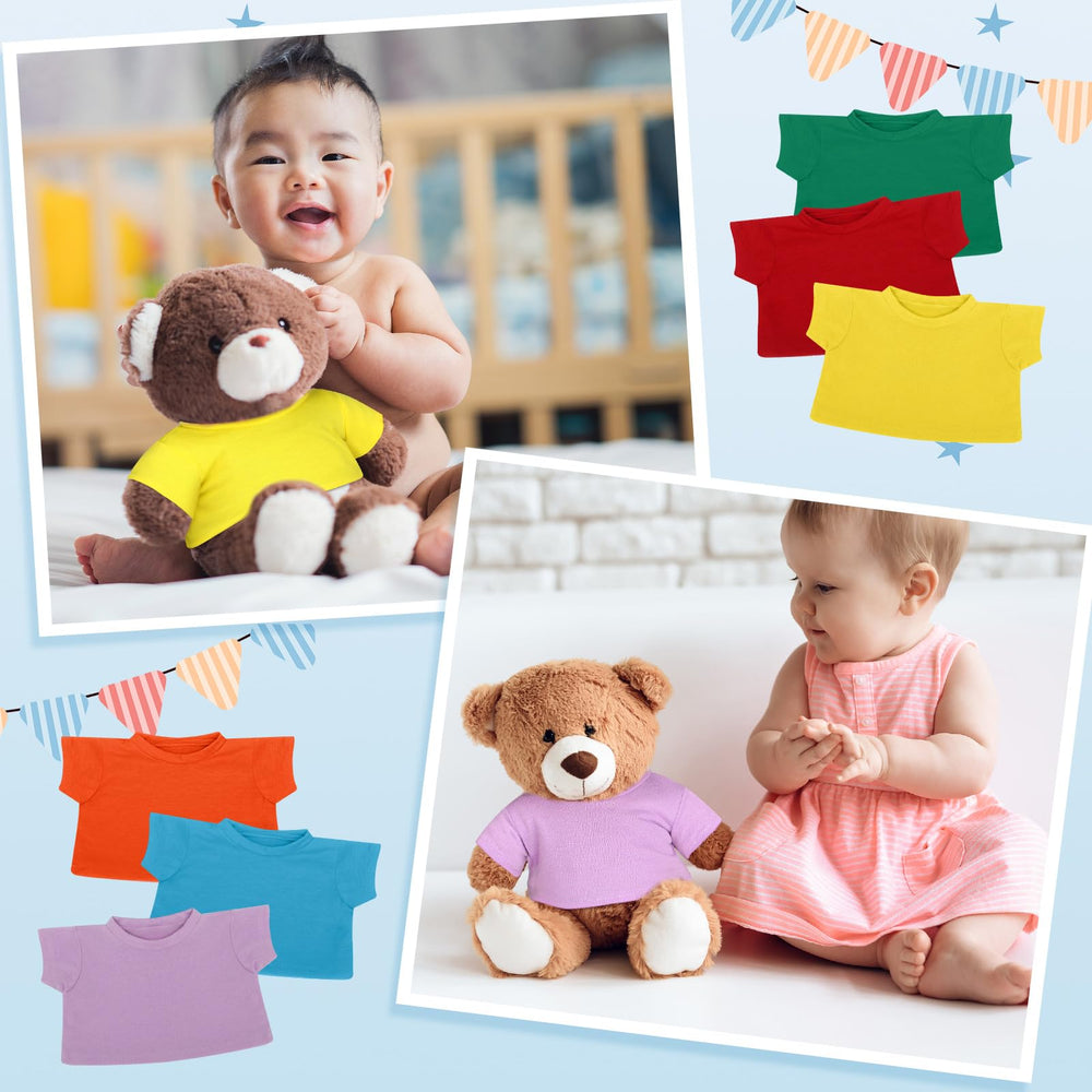 Skylety rainbow tees suit 14-18 inch dolls, easy DIY customizations.