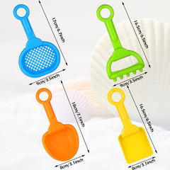 Skylety colorful plastic shovels ideal for beach and poolside fun.