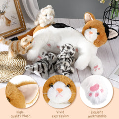 Skylety magnets in belly and nose feature for close mother-kitten interaction.