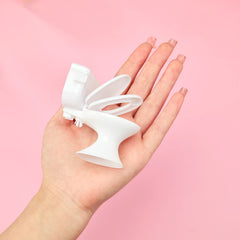Skylety mini toilet seat white, top view for close-up display.