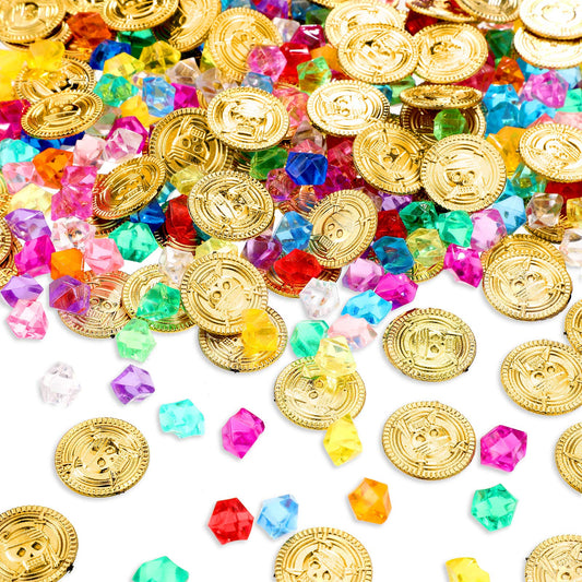 Skylety pirate treasure gems collection sparkles to elevate pirate party decorations.