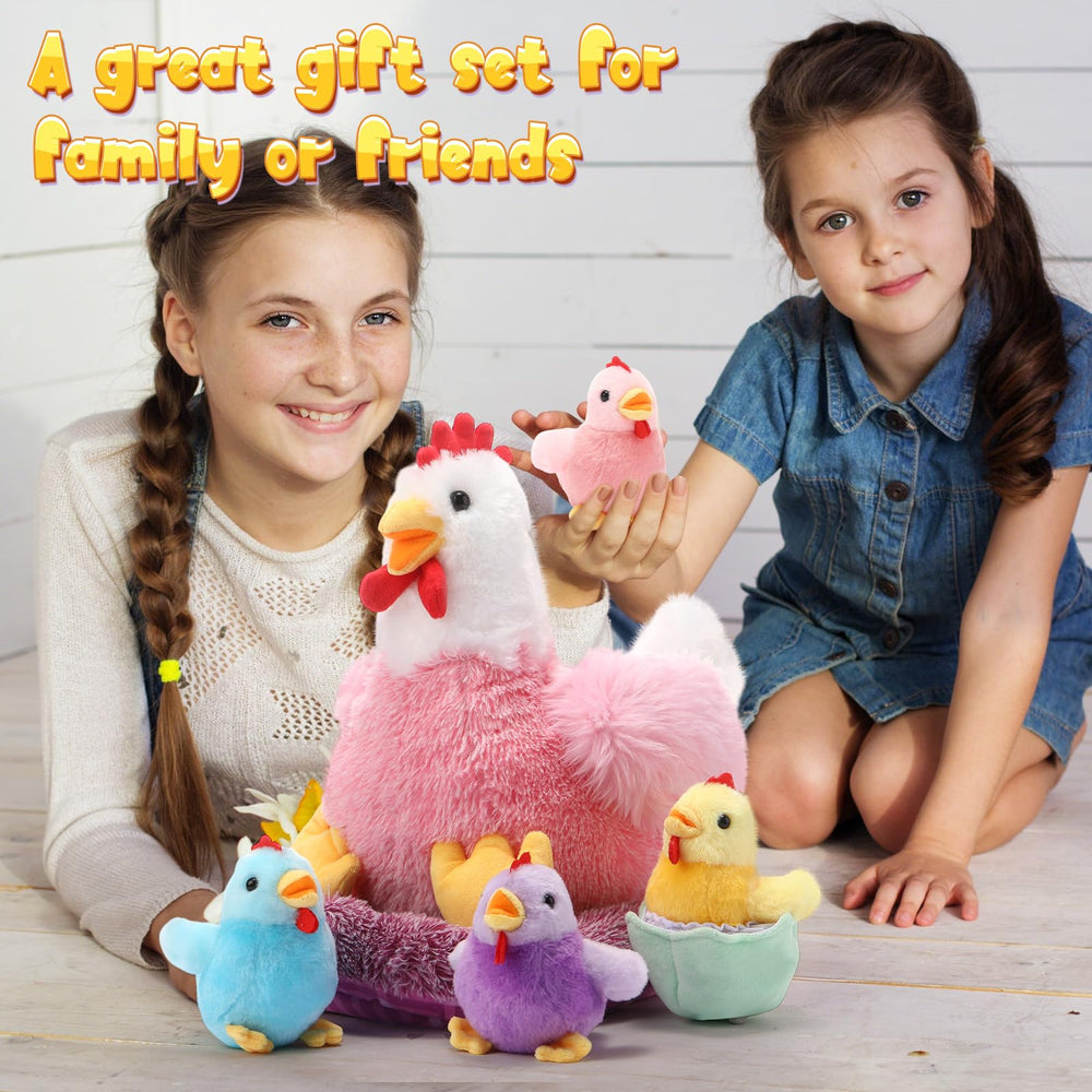 Skylety plush hen house scene for cozy farm play