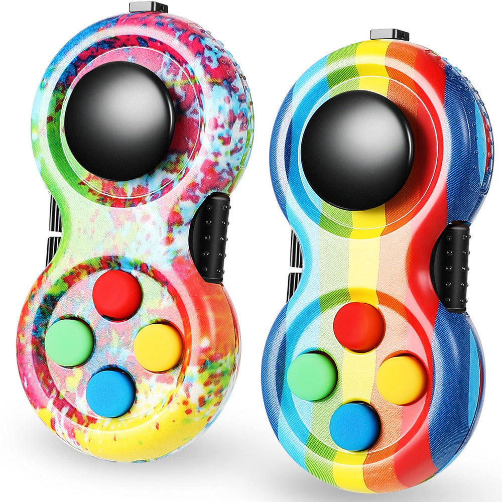 Skylety Rainbow Fidget Pad with joystick for tactile focus and stress relief.