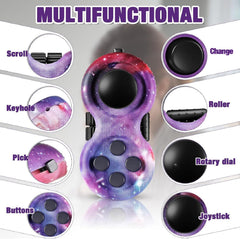 Skylety Starry Purple buttons closeup with crisp clicks for mindful breaks.